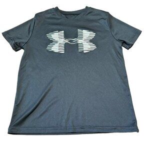 Youth Small Under Armour Black Heatgear Athletic Short Sleeve T Shirt